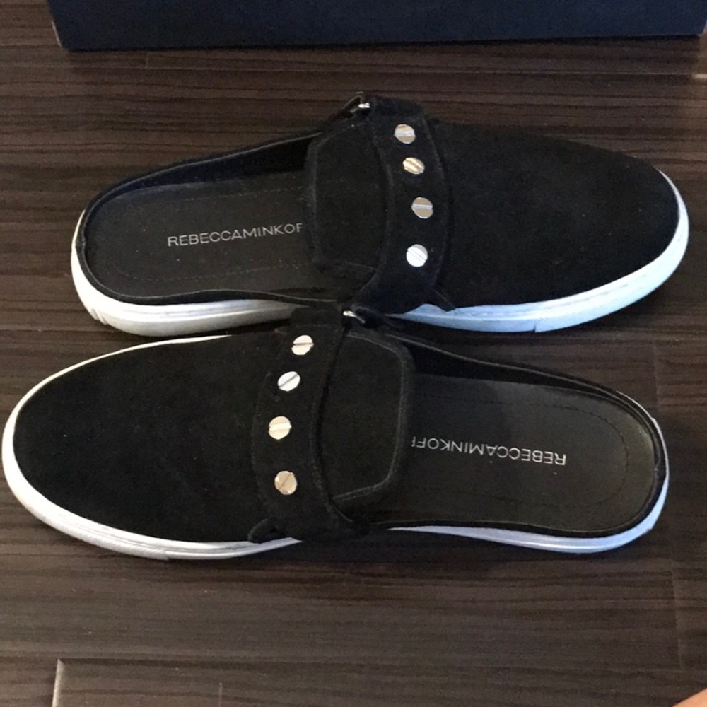 Rebecca Minkoff Sonia Slip-on Suede Mules w box 8 - Picture 2 of 4